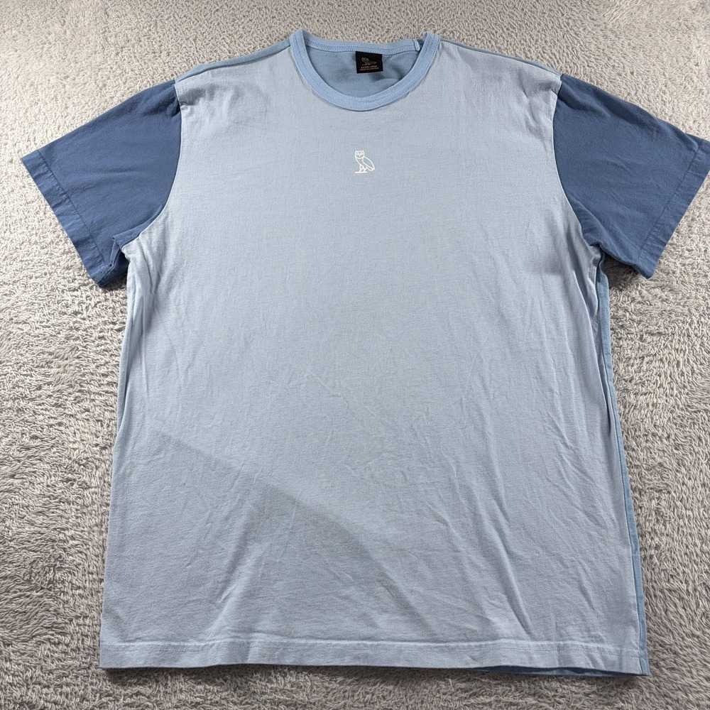 OVO Octobers Very Own Shirt Mens XL Blue Color Block Canada Owl